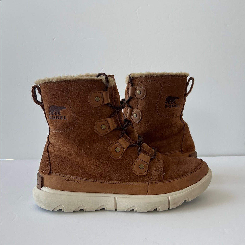 Sorel conhac camel brown boots woman size 9 waterproof winter warm